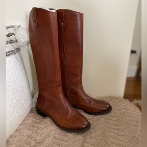 Brown Leather Knee-High Boots from INC
